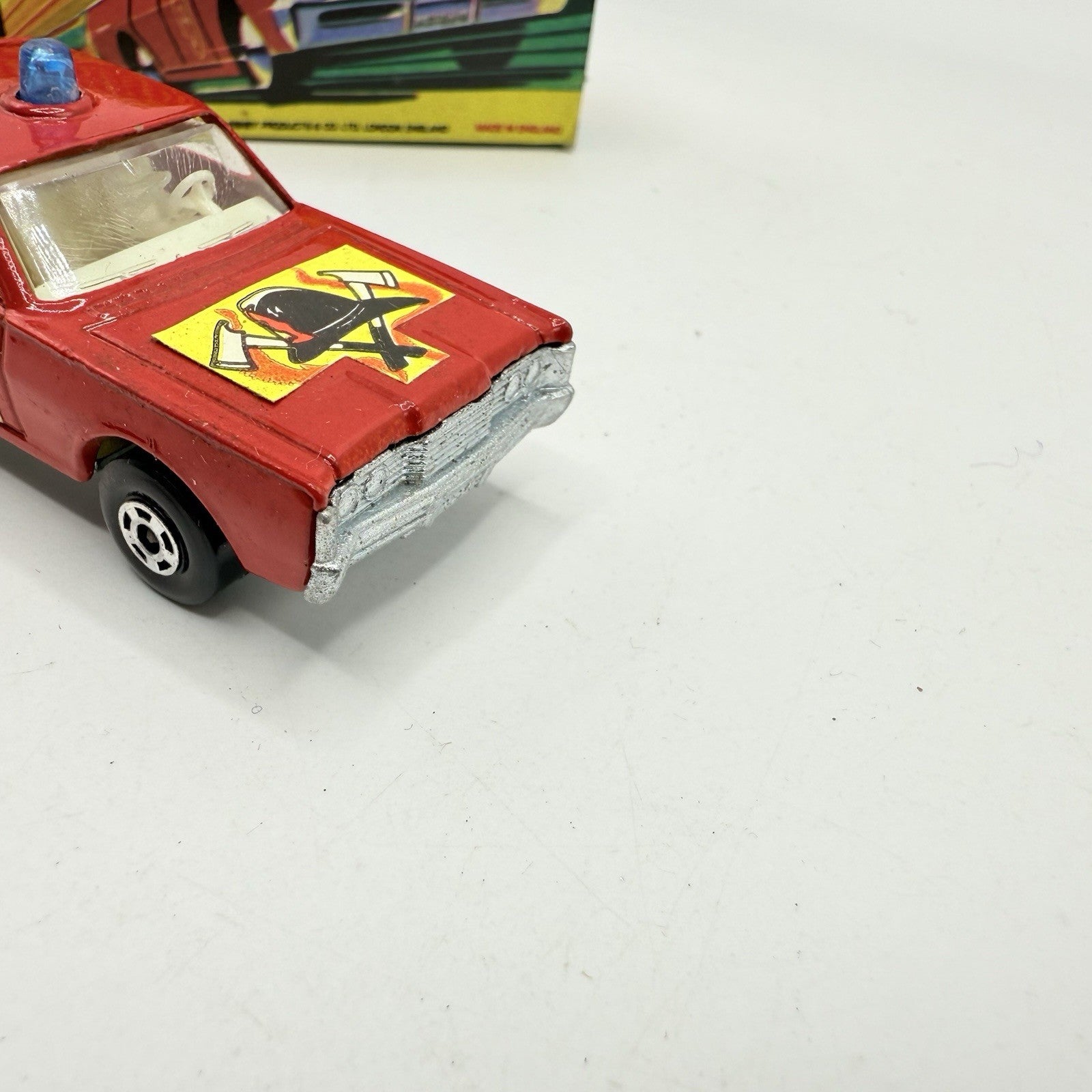 Matchbox Superfast 59 Mercury Fire Chief with Helmet & Axles Labels Boxed - Magic Matchbox
