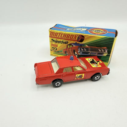 Matchbox Superfast 59 Mercury Fire Chief with Helmet & Axles Labels Boxed - Magic Matchbox