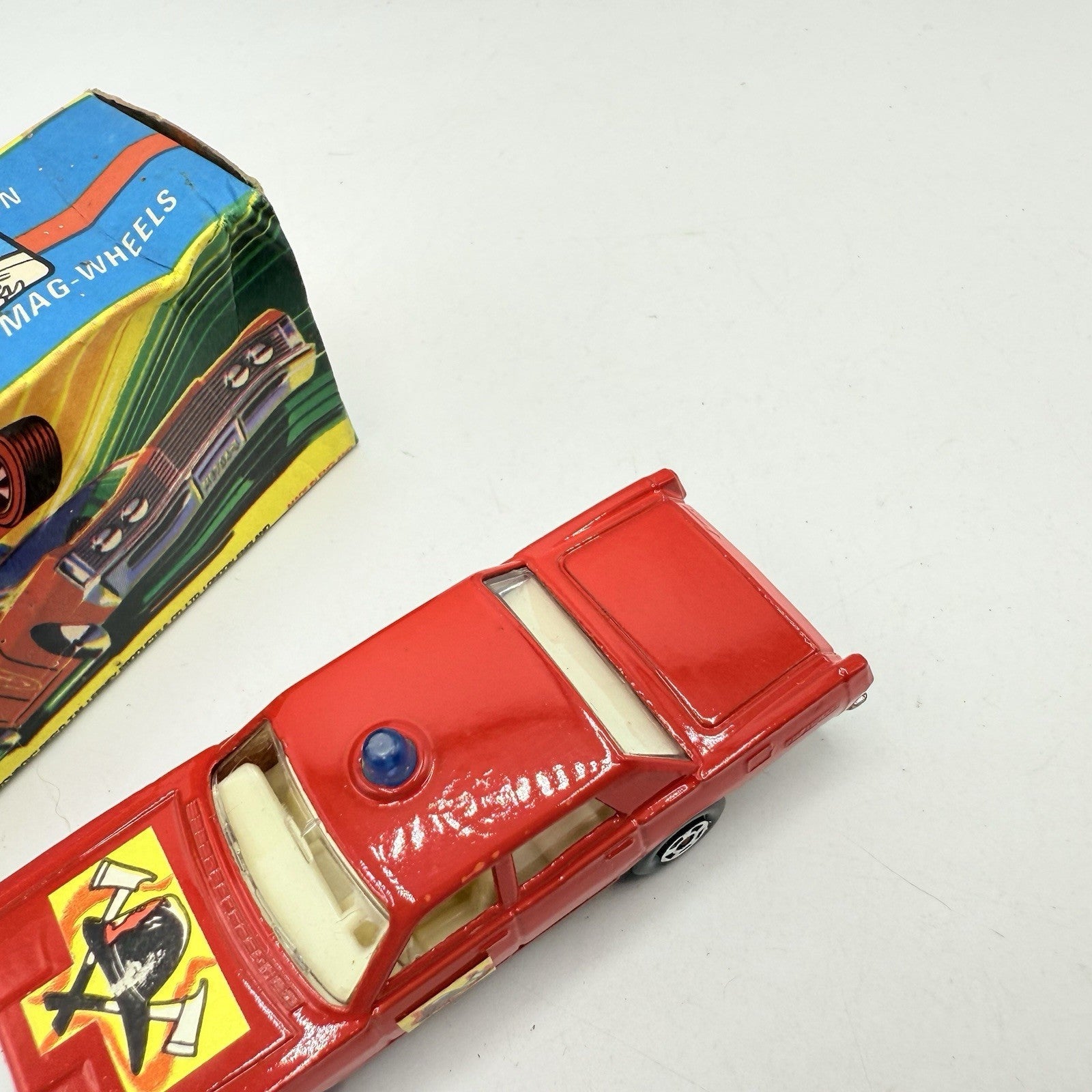 Matchbox Superfast 59 Mercury Fire Chief with Helmet & Axles Labels Boxed - Magic Matchbox