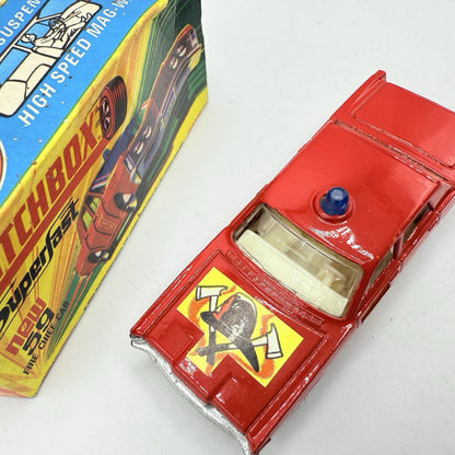 Matchbox Superfast 59 Mercury Fire Chief with Helmet & Axles Labels Boxed - Magic Matchbox