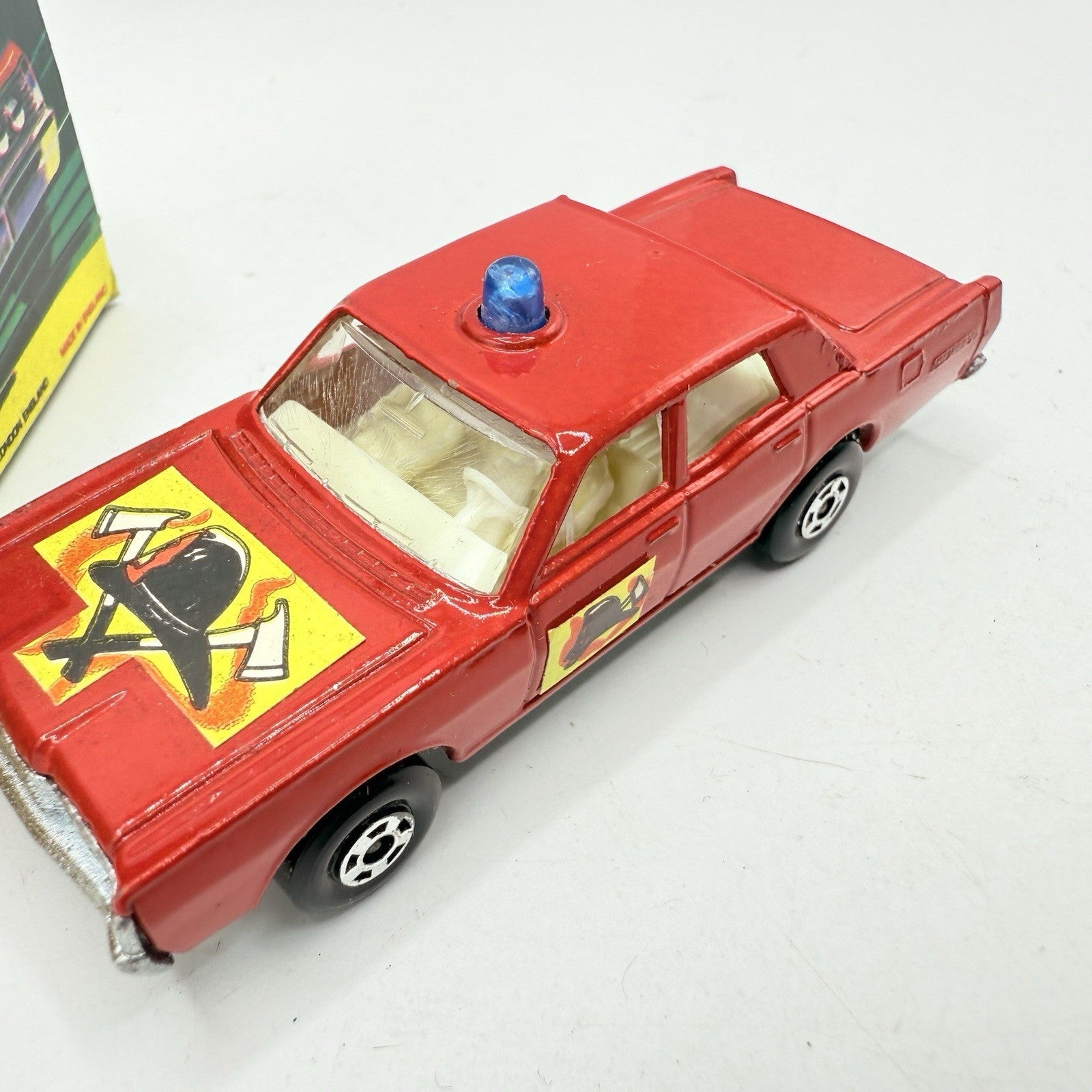 Matchbox Superfast 59 Mercury Fire Chief with Helmet & Axles Labels Boxed - Magic Matchbox