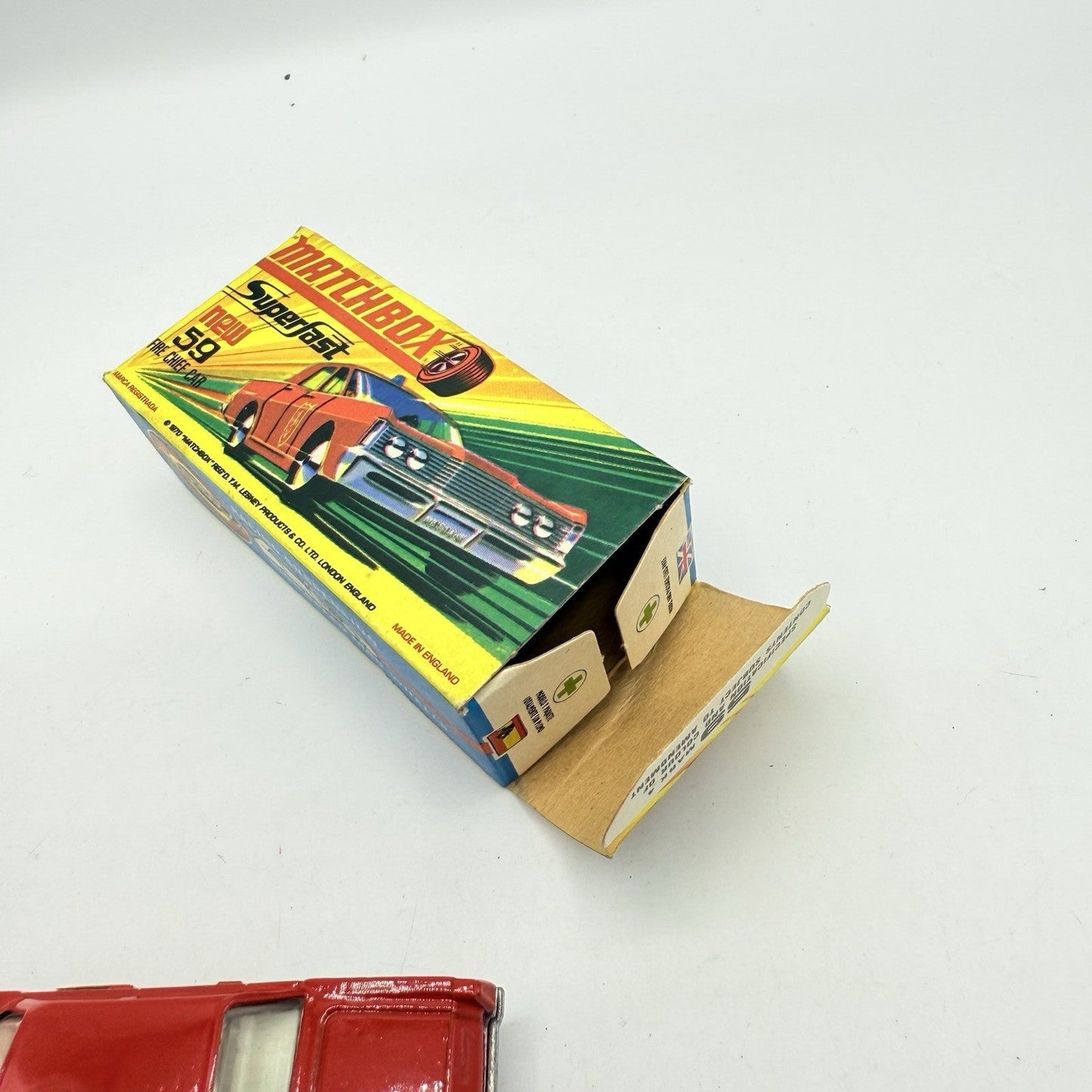 Matchbox Superfast 59 Mercury Fire Chief with Helmet & Axles Labels Boxed - Magic Matchbox