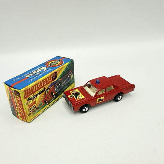 Matchbox Superfast 59 Mercury Fire Chief with Helmet & Axles Labels Boxed - Magic Matchbox