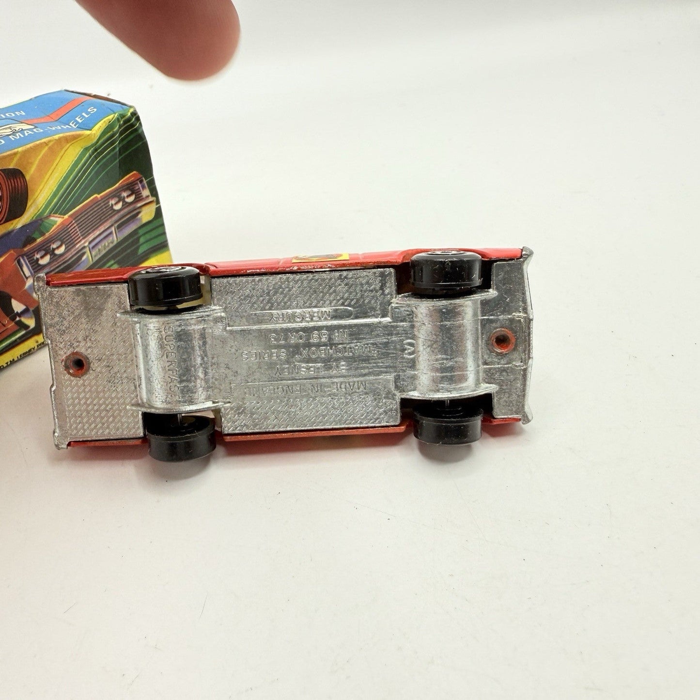 Matchbox Superfast 59 Mercury Fire Chief with Helmet & Axles Labels Boxed - Magic Matchbox