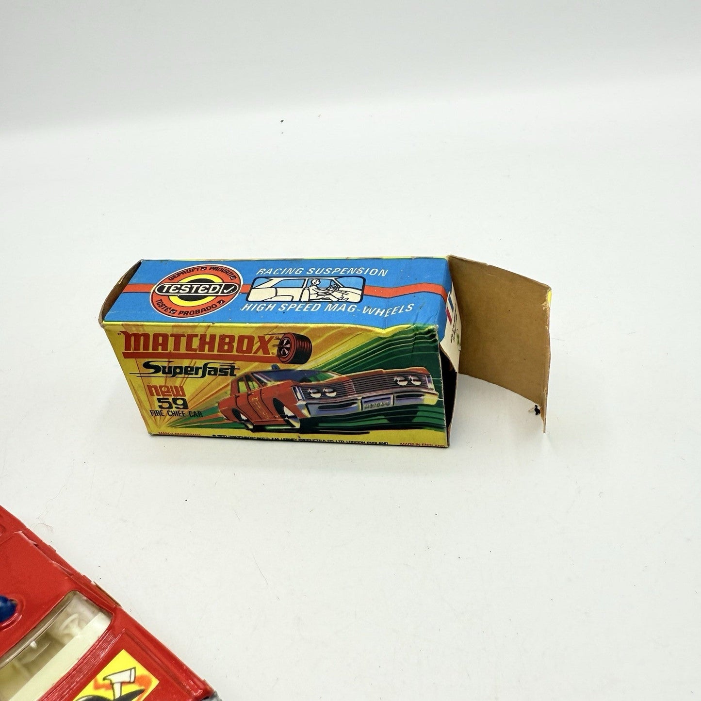 Matchbox Superfast 59 Mercury Fire Chief with Helmet & Axles Labels Boxed - Magic Matchbox