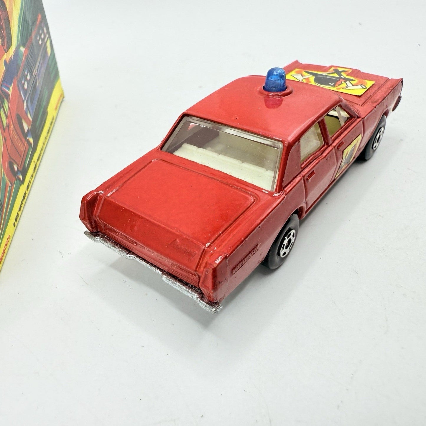 Matchbox Superfast 59 Mercury Fire Chief with Helmet & Axles Labels Boxed - Magic Matchbox