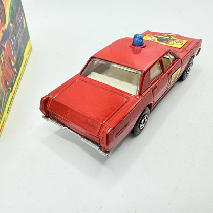 Matchbox Superfast 59 Mercury Fire Chief with Helmet & Axles Labels Boxed - Magic Matchbox