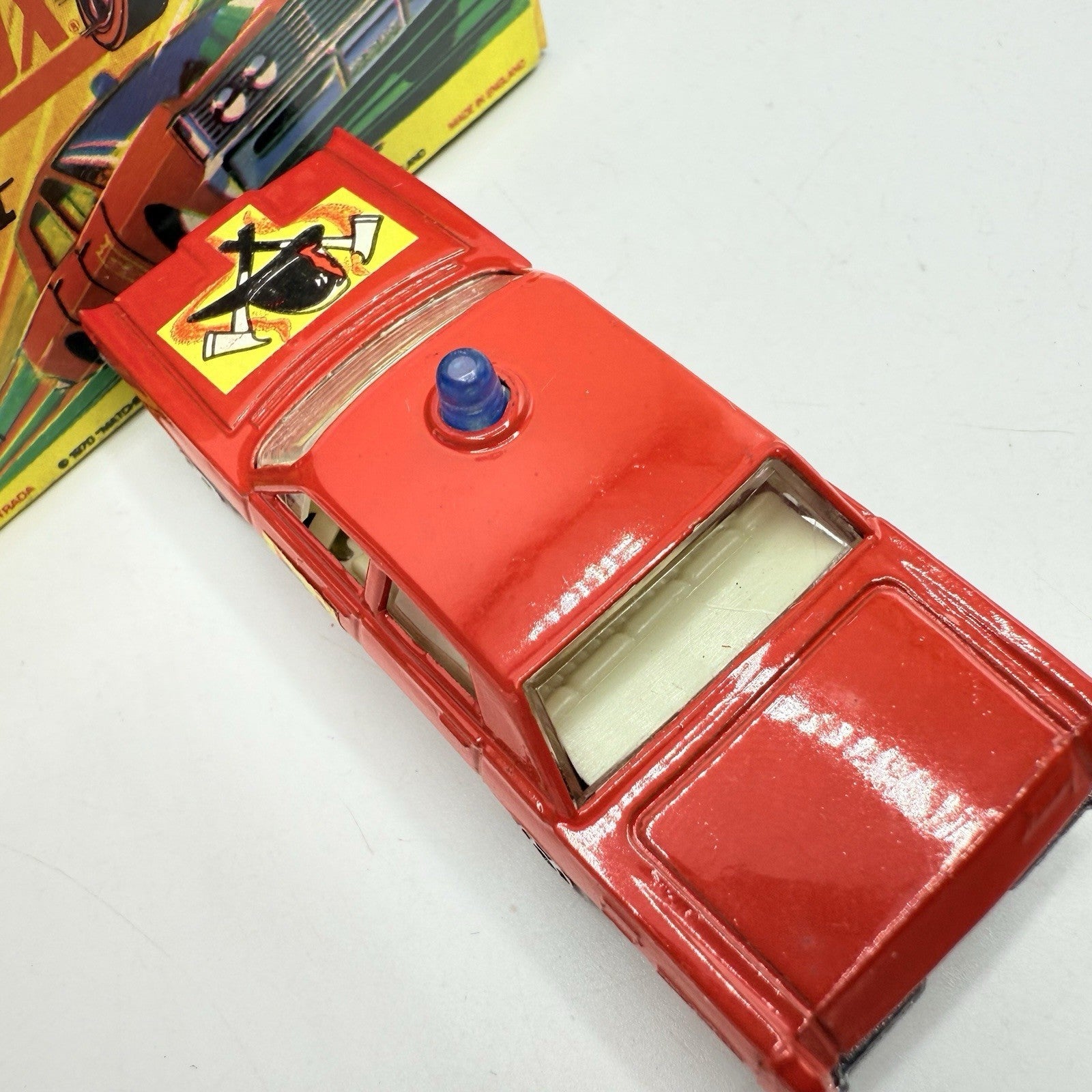 Matchbox Superfast 59 Mercury Fire Chief with Helmet & Axles Labels Boxed - Magic Matchbox