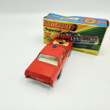 Matchbox Superfast 59 Mercury Fire Chief with Helmet & Axles Labels Boxed - Magic Matchbox