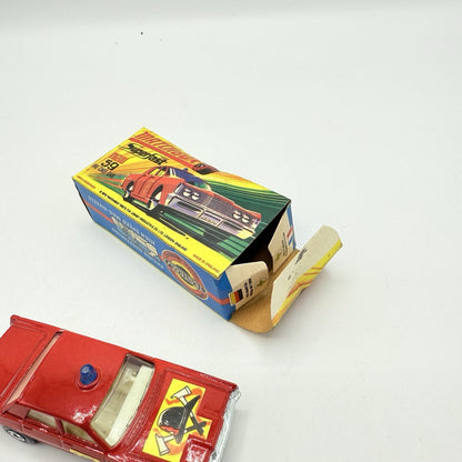 Matchbox Superfast 59 Mercury Fire Chief with Helmet & Axles Labels Boxed - Magic Matchbox