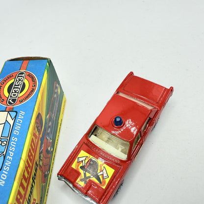 Matchbox Superfast 59 Mercury Fire Chief with Helmet & Axles Labels Boxed - Magic Matchbox