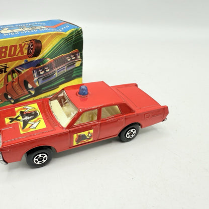 Matchbox Superfast 59 Mercury Fire Chief with Helmet & Axles Labels Boxed - Magic Matchbox