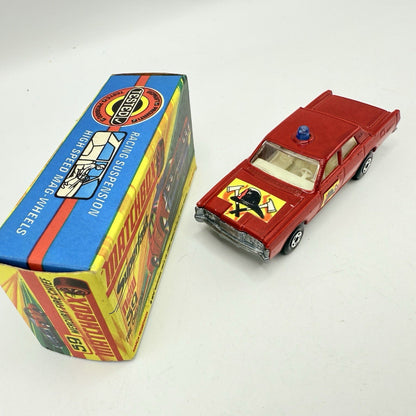 Matchbox Superfast 59 Mercury Fire Chief with Helmet & Axles Labels Boxed - Magic Matchbox
