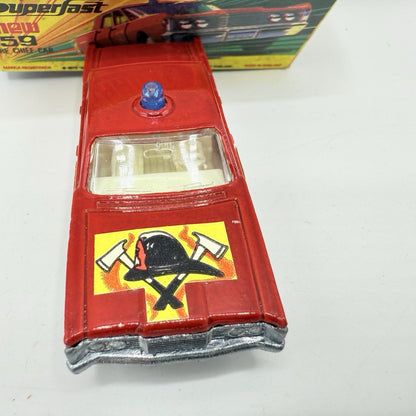 Matchbox Superfast 59 Mercury Fire Chief with Helmet & Axles Labels Boxed - Magic Matchbox