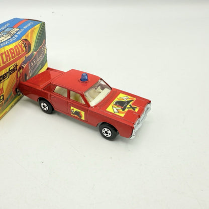 Matchbox Superfast 59 Mercury Fire Chief with Helmet & Axles Labels Boxed - Magic Matchbox