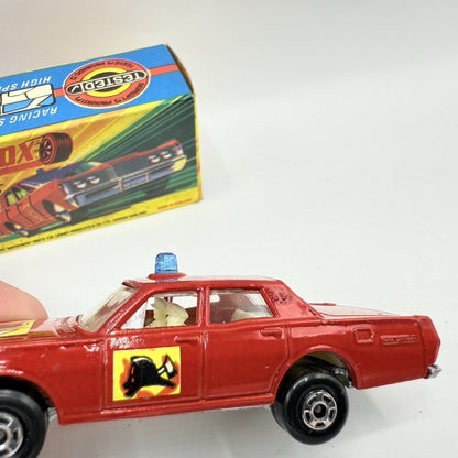 Matchbox Superfast 59 Mercury Fire Chief with Helmet & Axles Labels Boxed - Magic Matchbox