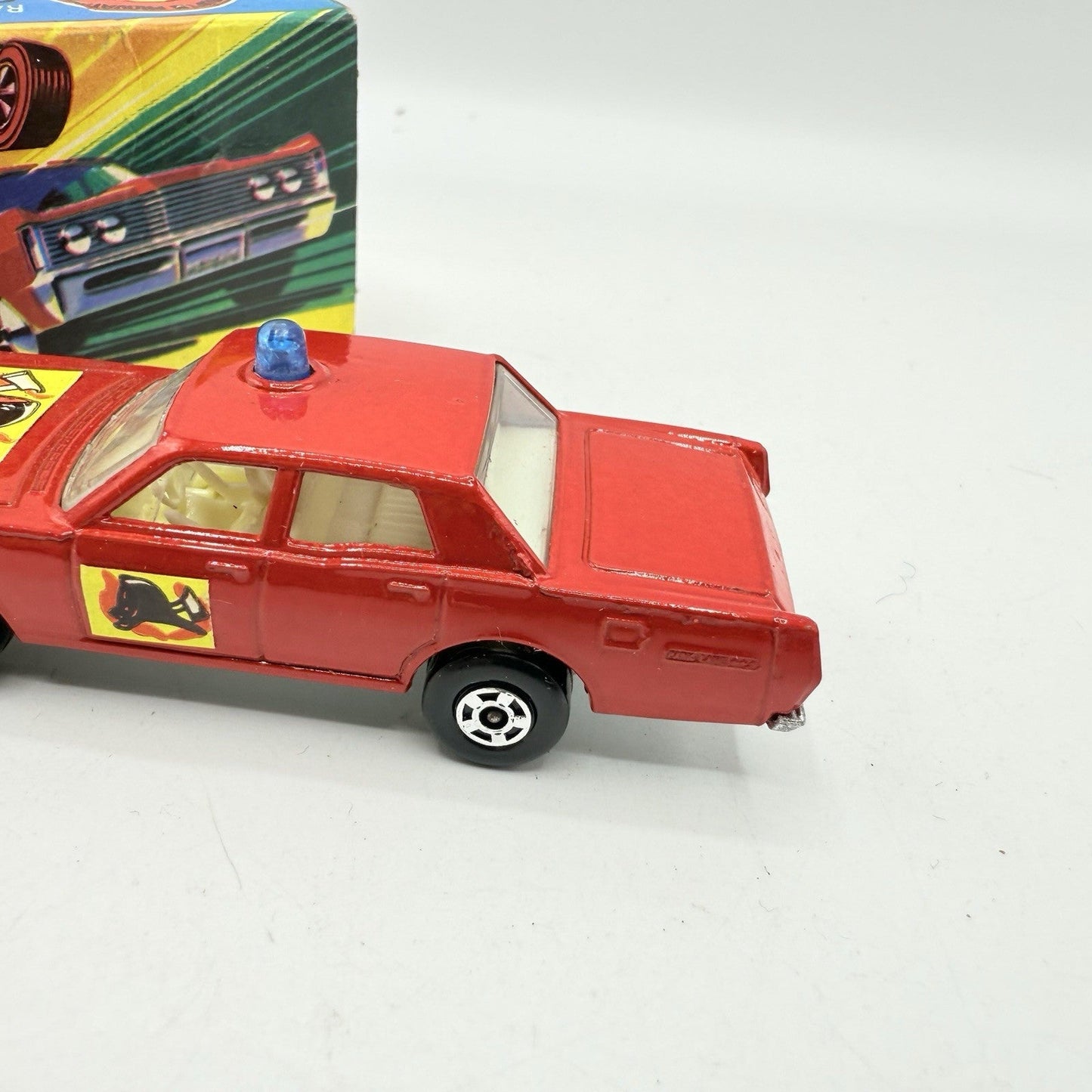 Matchbox Superfast 59 Mercury Fire Chief with Helmet & Axles Labels Boxed - Magic Matchbox