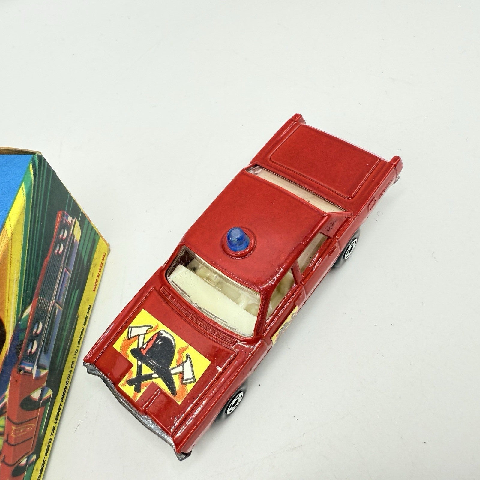 Matchbox Superfast 59 Mercury Fire Chief with Helmet & Axles Labels Boxed - Magic Matchbox