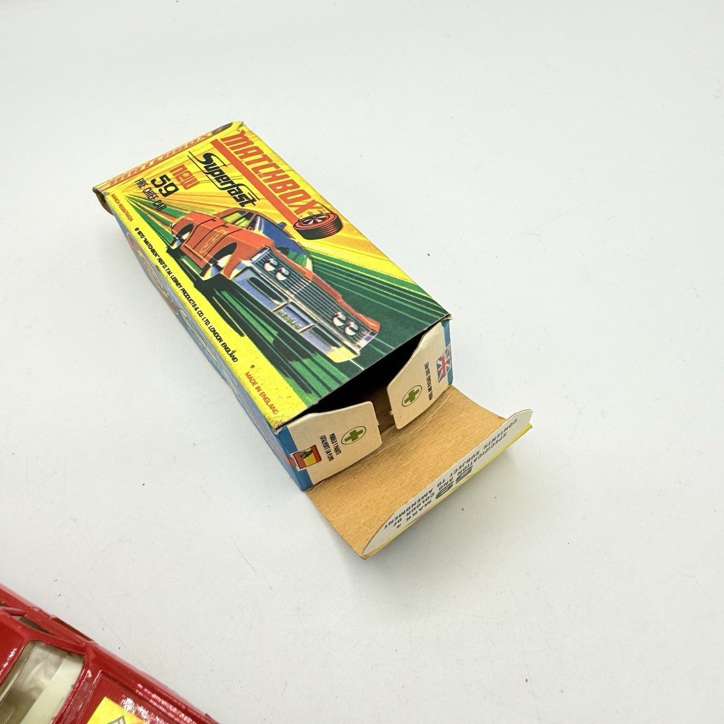 Matchbox Superfast 59 Mercury Fire Chief with Helmet & Axles Labels Boxed - Magic Matchbox