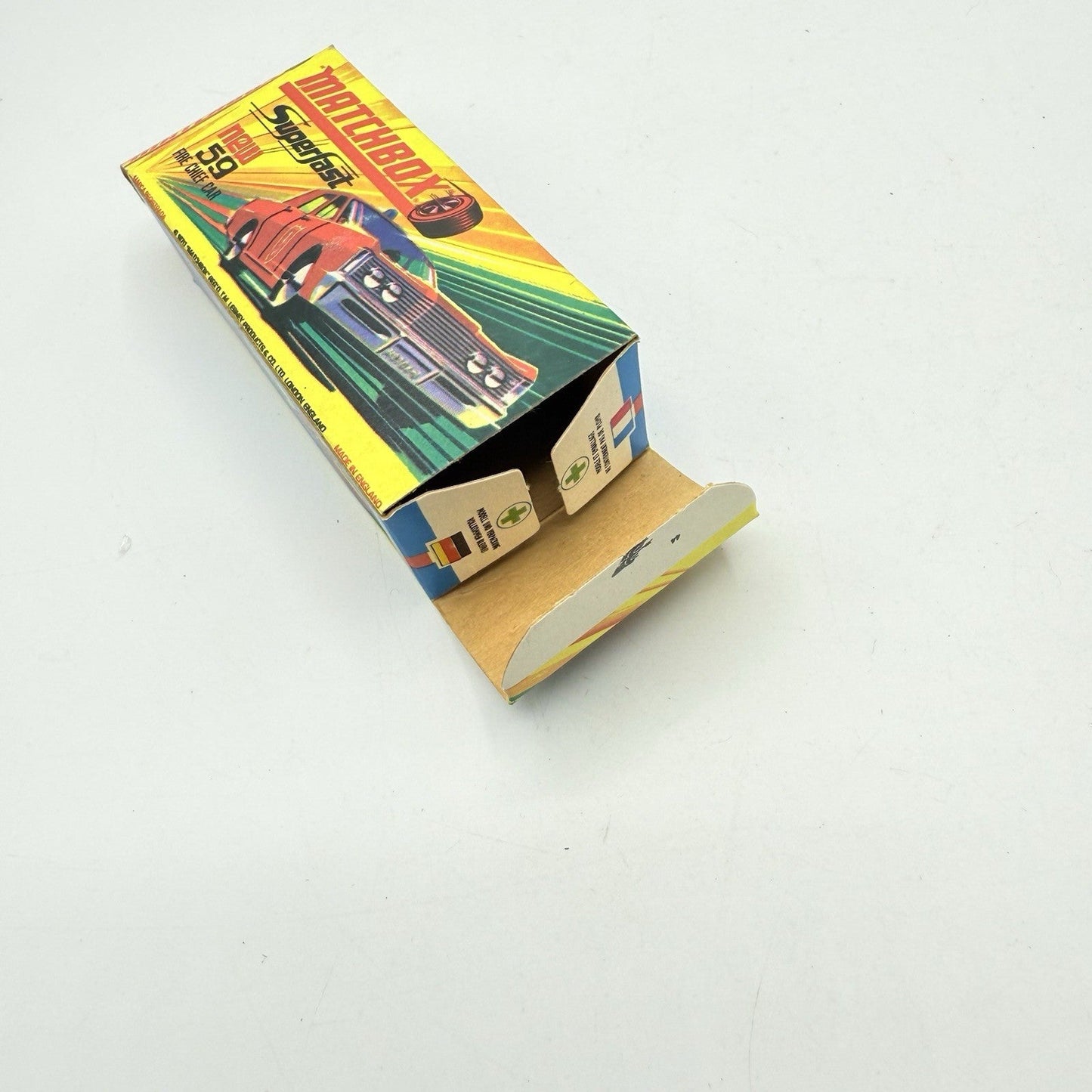 Matchbox Superfast 59 Mercury Fire Chief with Helmet & Axles Labels Boxed - Magic Matchbox