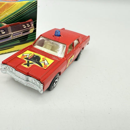 Matchbox Superfast 59 Mercury Fire Chief with Helmet & Axles Labels Damaged - Magic Matchbox