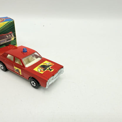 Matchbox Superfast 59 Mercury Fire Chief with Helmet & Axles Labels Damaged - Magic Matchbox