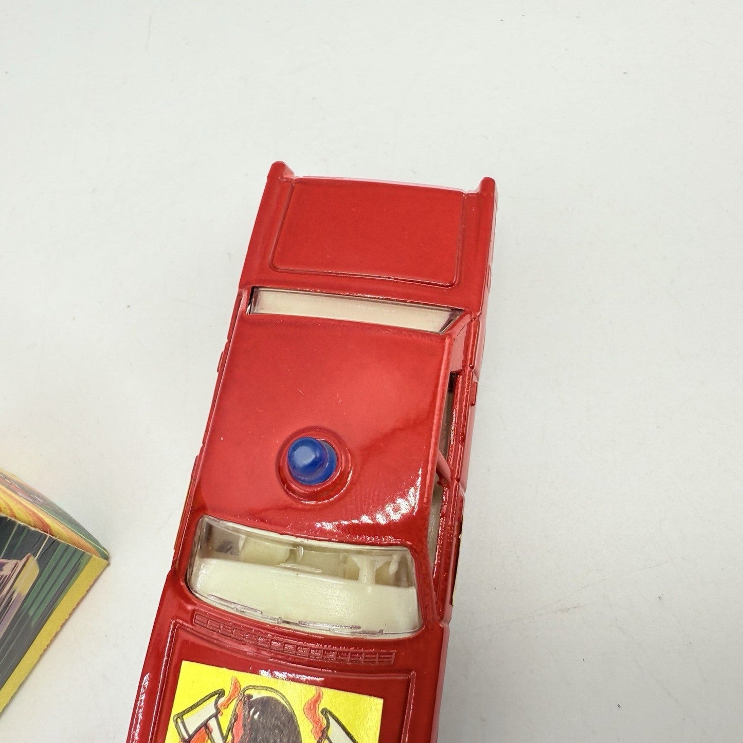 Matchbox Superfast 59 Mercury Fire Chief with Helmet & Axles Labels Damaged - Magic Matchbox