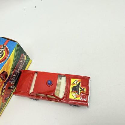 Matchbox Superfast 59 Mercury Fire Chief with Helmet & Axles Labels Damaged - Magic Matchbox