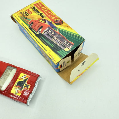 Matchbox Superfast 59 Mercury Fire Chief with Helmet & Axles Labels Damaged - Magic Matchbox