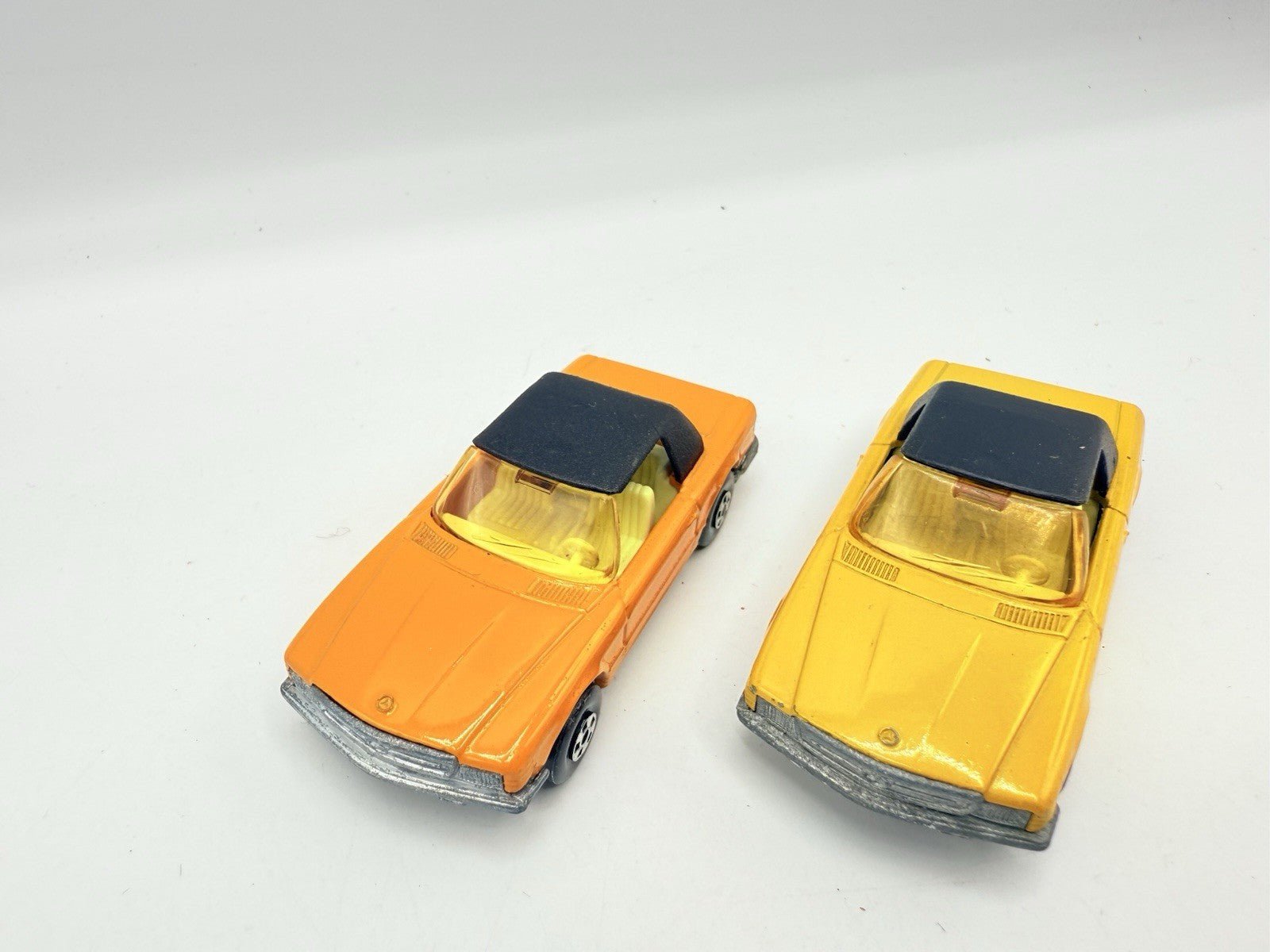 Matchbox Superfast 6 Mercedes 350 SL x 2 - Two Shades Of Orange - VG Unboxed - Magic Matchbox