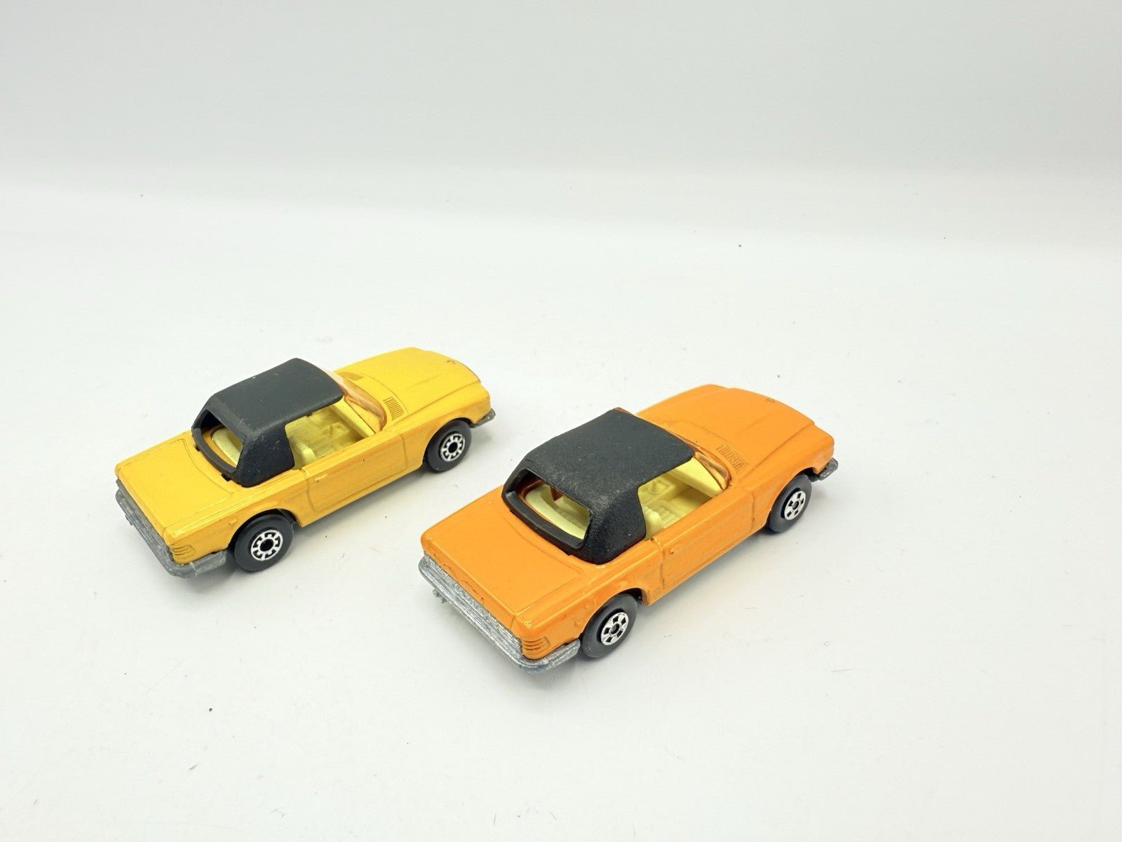 Matchbox Superfast 6 Mercedes 350 SL x 2 - Two Shades Of Orange - VG Unboxed - Magic Matchbox