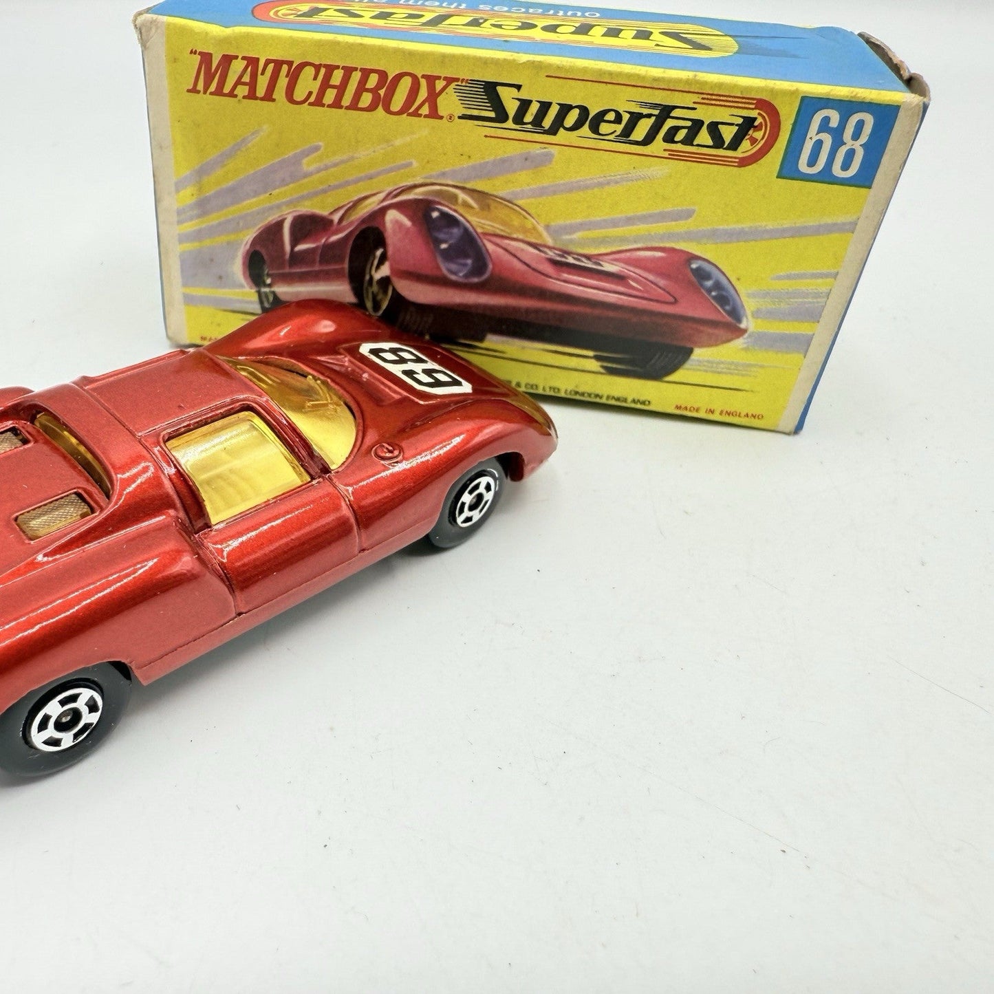 Matchbox Superfast 68 Porsche 910 With 68 Label Very Close To Mint - Magic Matchbox