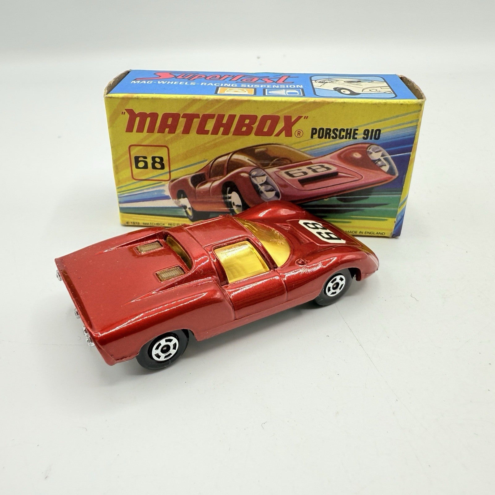 Matchbox Superfast 68 Porsche 910 With 68 Label Very Close To Mint - Magic Matchbox