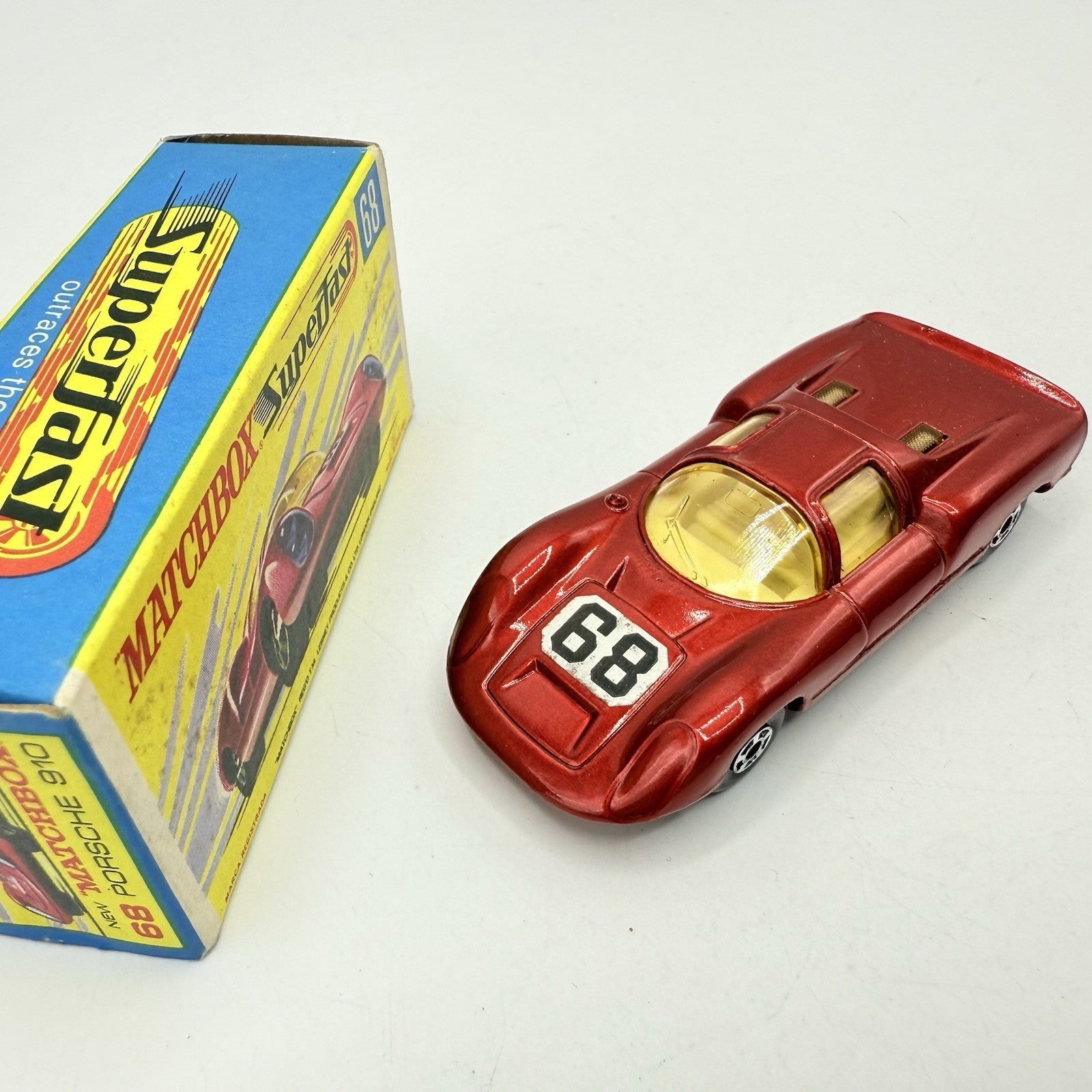 Matchbox Superfast 68 Porsche 910 With 68 Label Very Close To Mint - Magic Matchbox