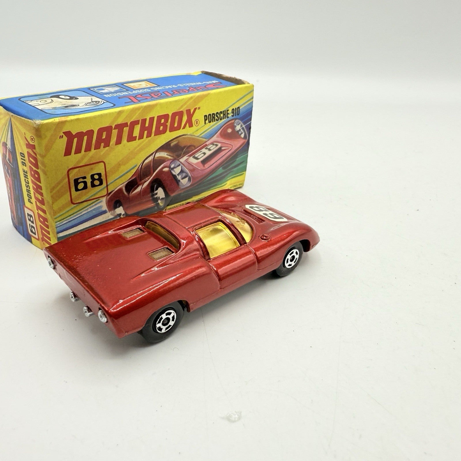 Matchbox Superfast 68 Porsche 910 With 68 Label Very Close To Mint - Magic Matchbox