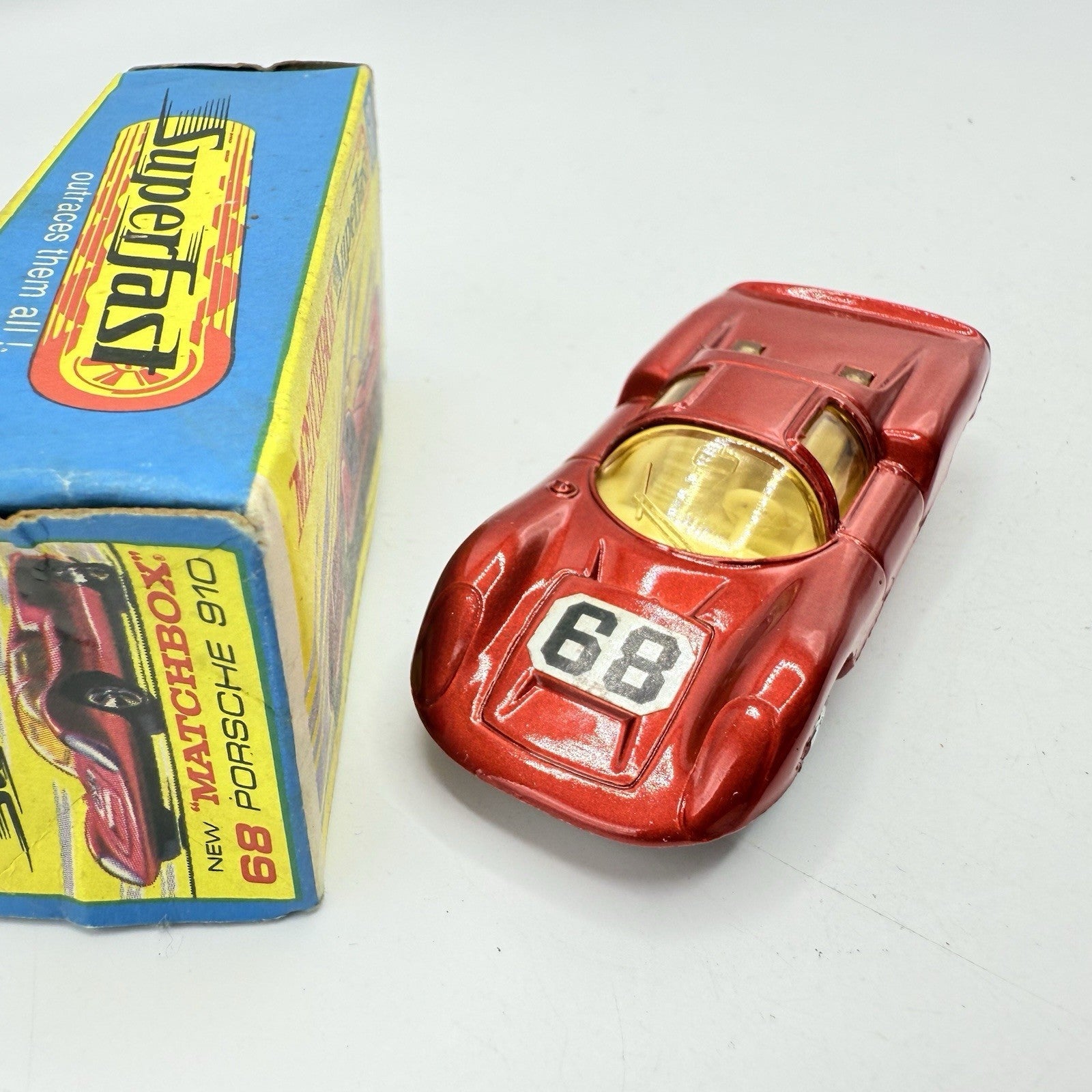 Matchbox Superfast 68 Porsche 910 With 68 Label Very Close To Mint - Magic Matchbox