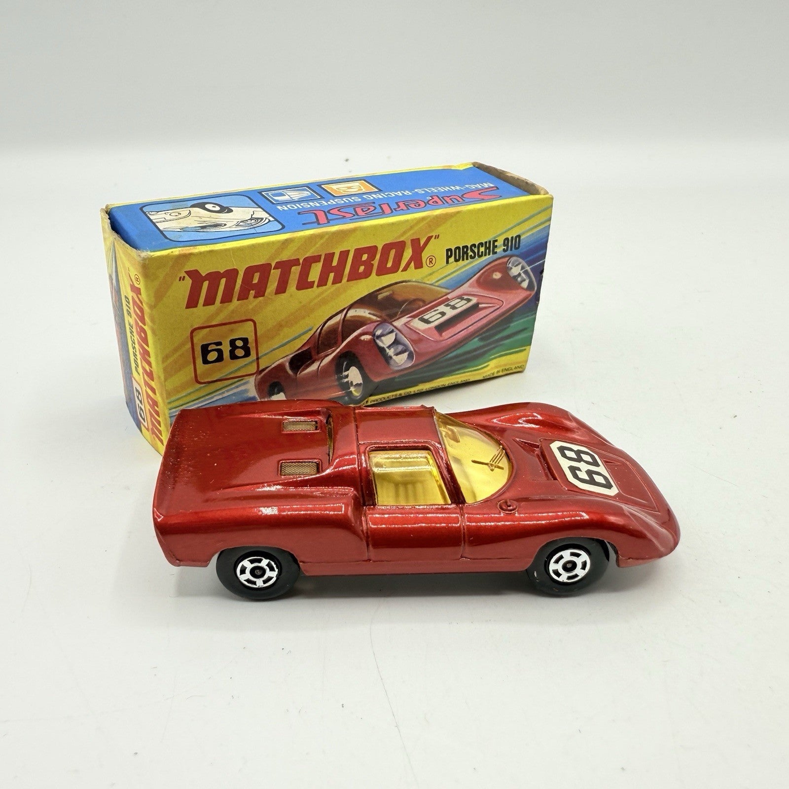 Matchbox Superfast 68 Porsche 910 With 68 Label Very Close To Mint - Magic Matchbox