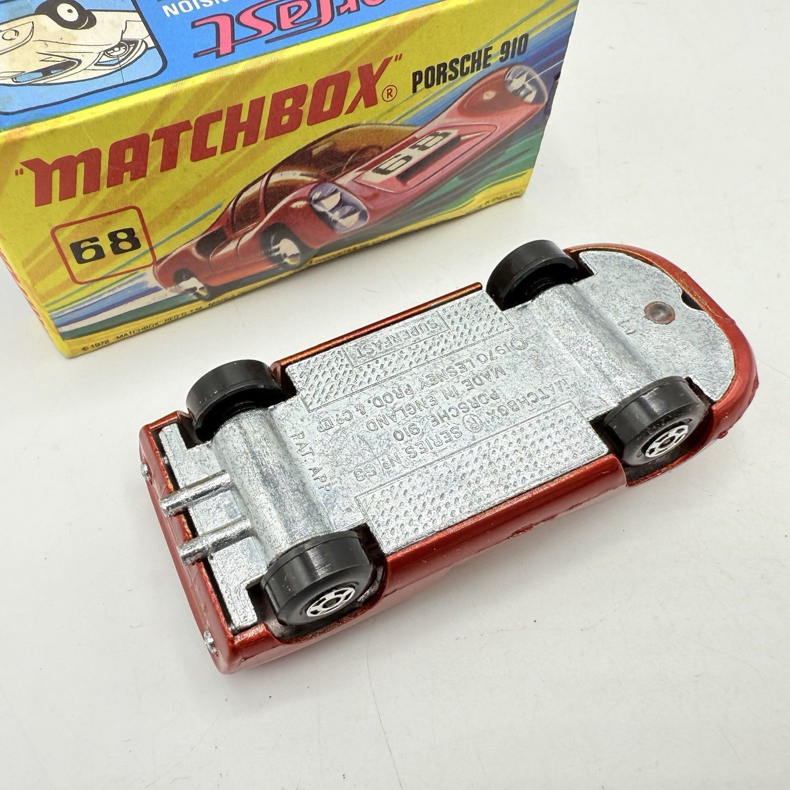 Matchbox Superfast 68 Porsche 910 With 68 Label Very Close To Mint - Magic Matchbox