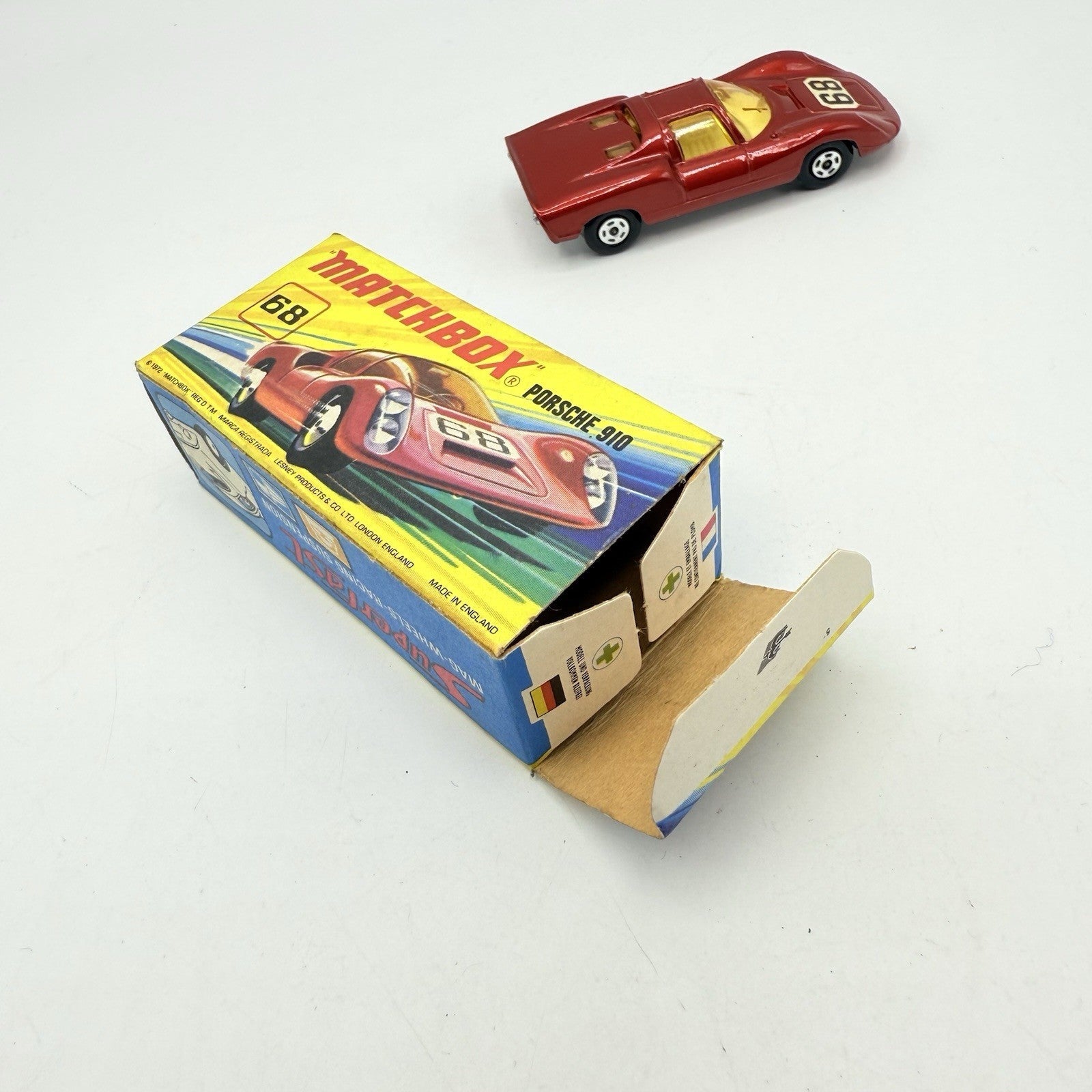 Matchbox Superfast 68 Porsche 910 With 68 Label Very Close To Mint - Magic Matchbox