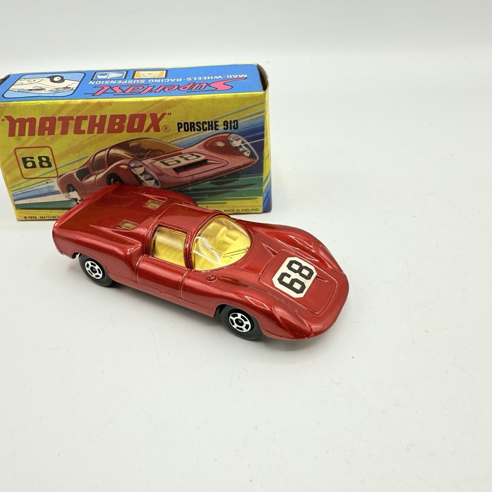 Matchbox Superfast 68 Porsche 910 With 68 Label Very Close To Mint - Magic Matchbox