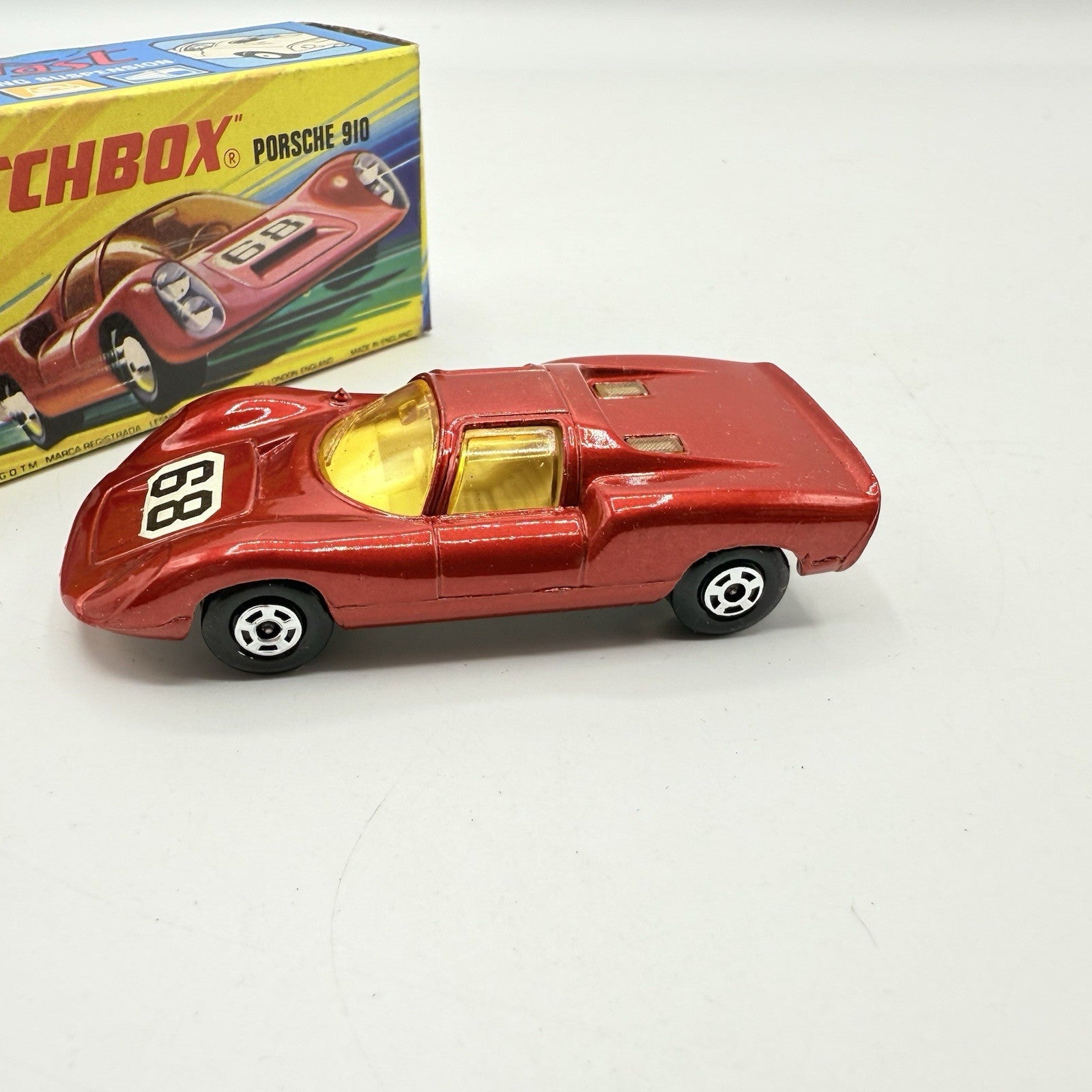 Matchbox Superfast 68 Porsche 910 With 68 Label Very Close To Mint - Magic Matchbox