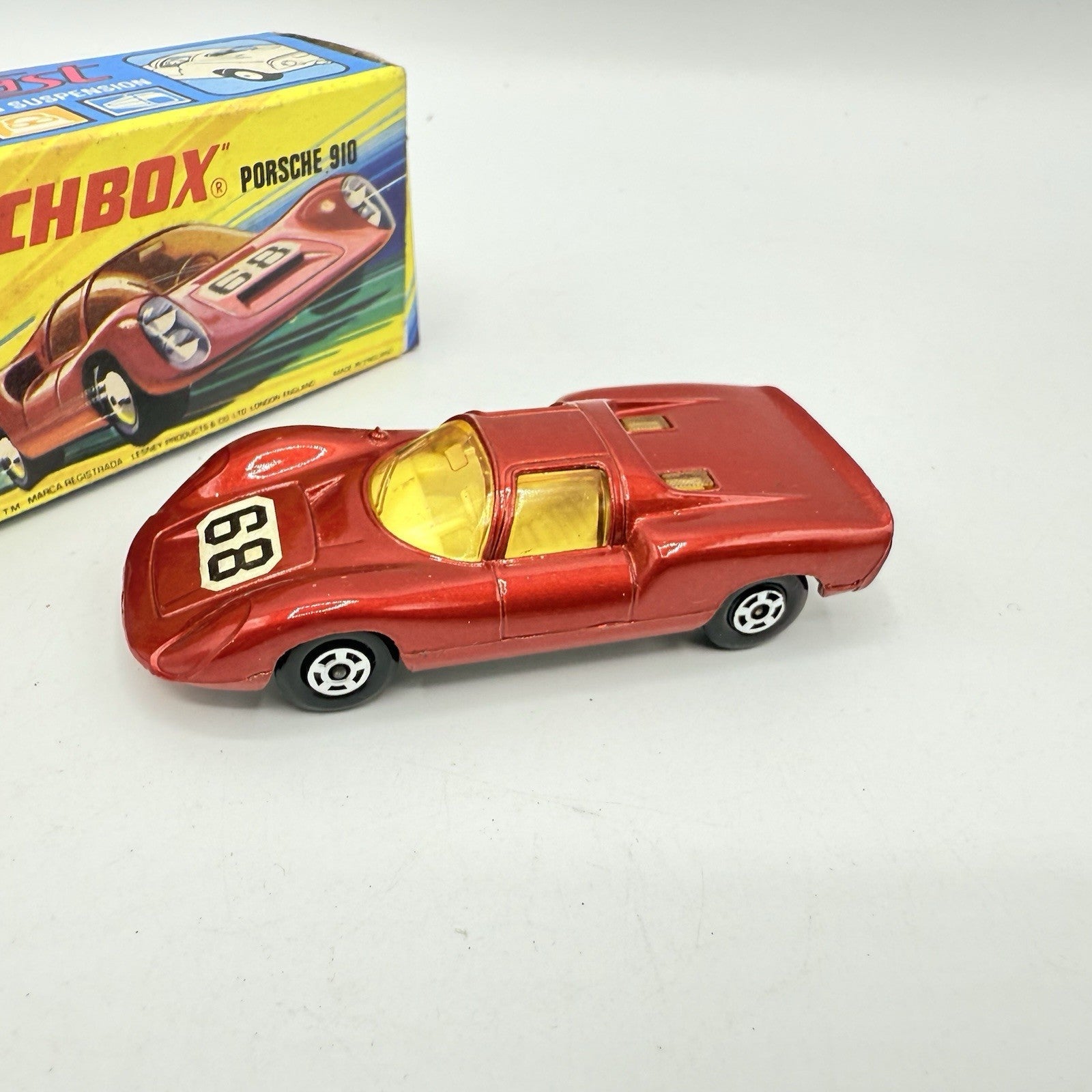 Matchbox Superfast 68 Porsche 910 With 68 Label Very Close To Mint - Magic Matchbox