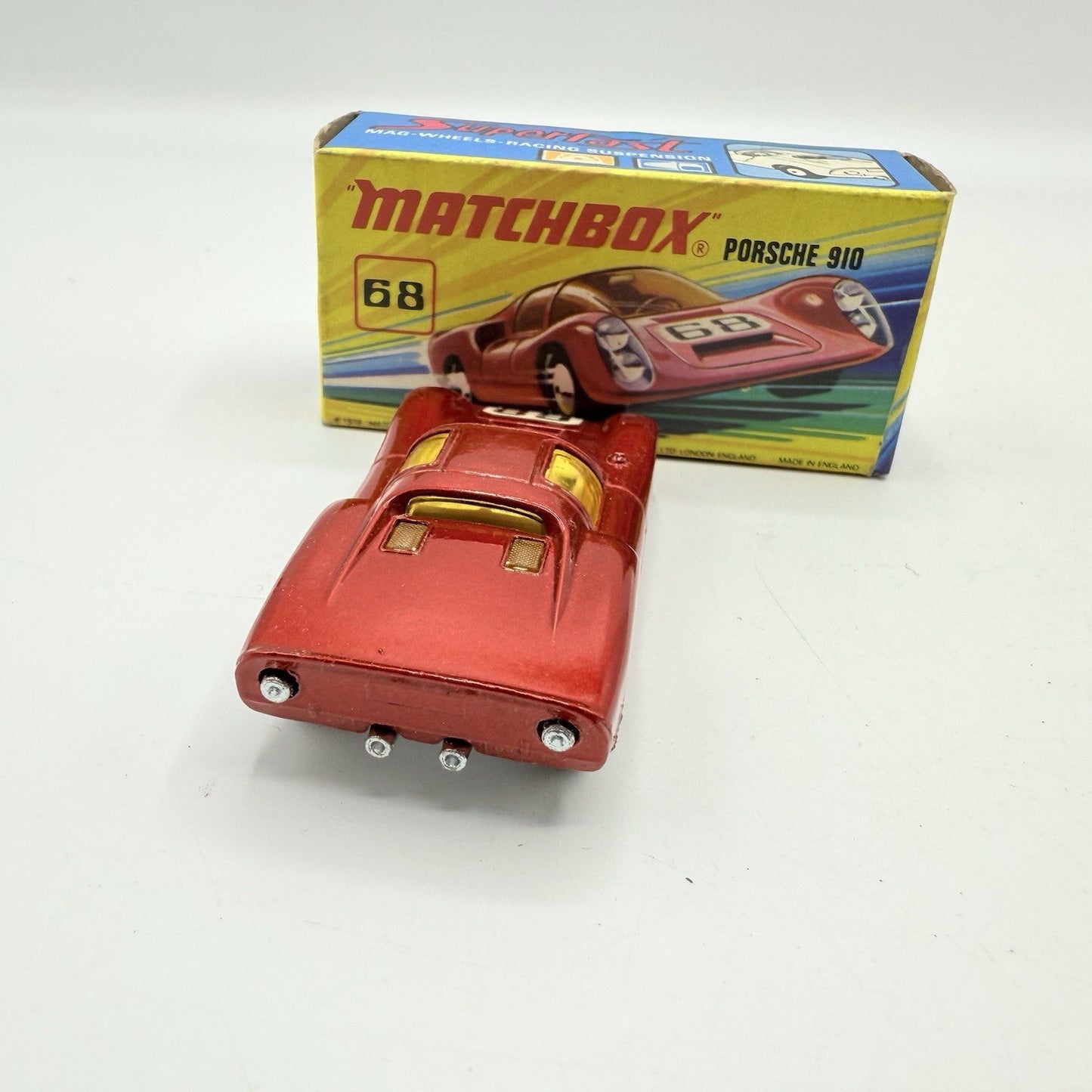Matchbox Superfast 68 Porsche 910 With 68 Label Very Close To Mint - Magic Matchbox