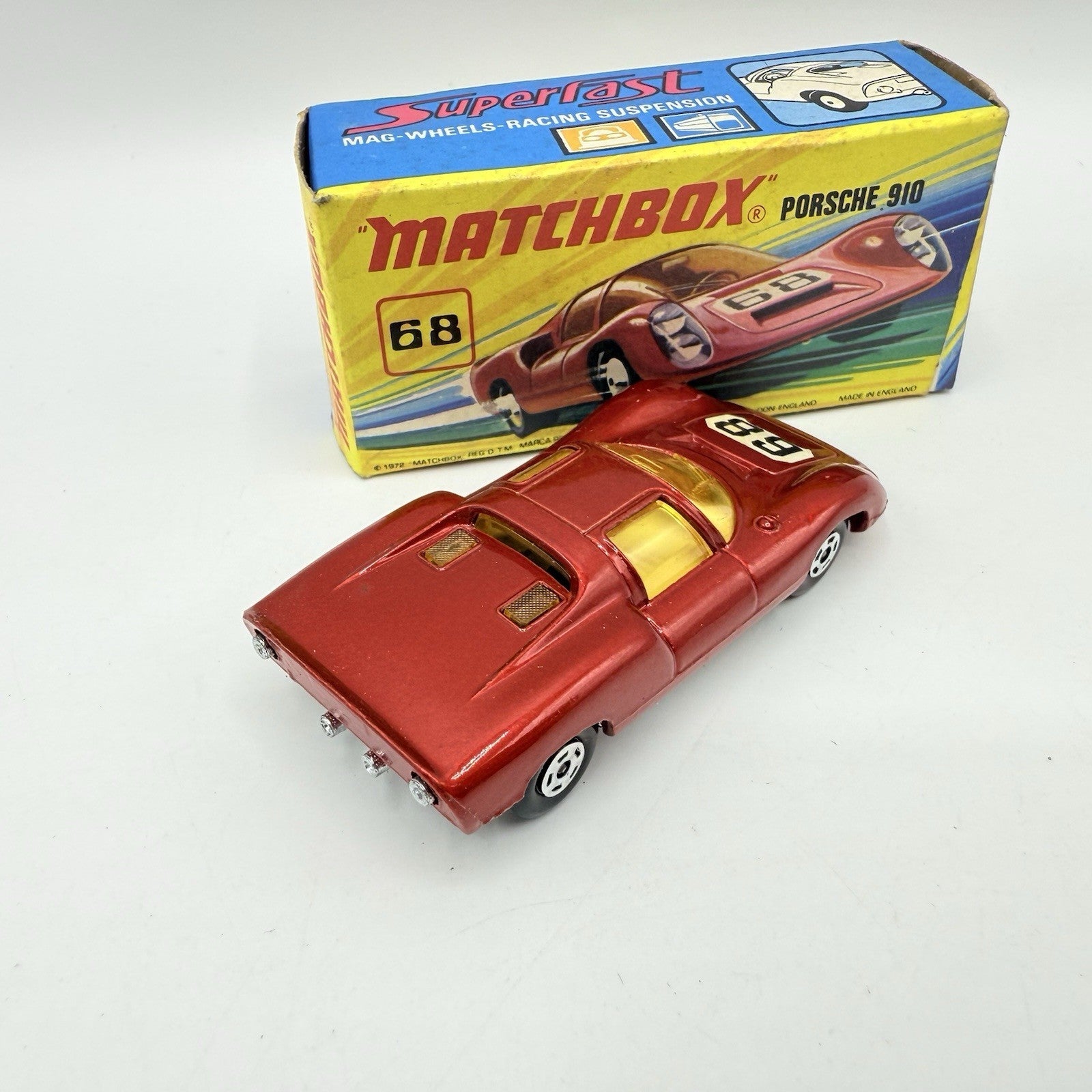 Matchbox Superfast 68 Porsche 910 With 68 Label Very Close To Mint - Magic Matchbox