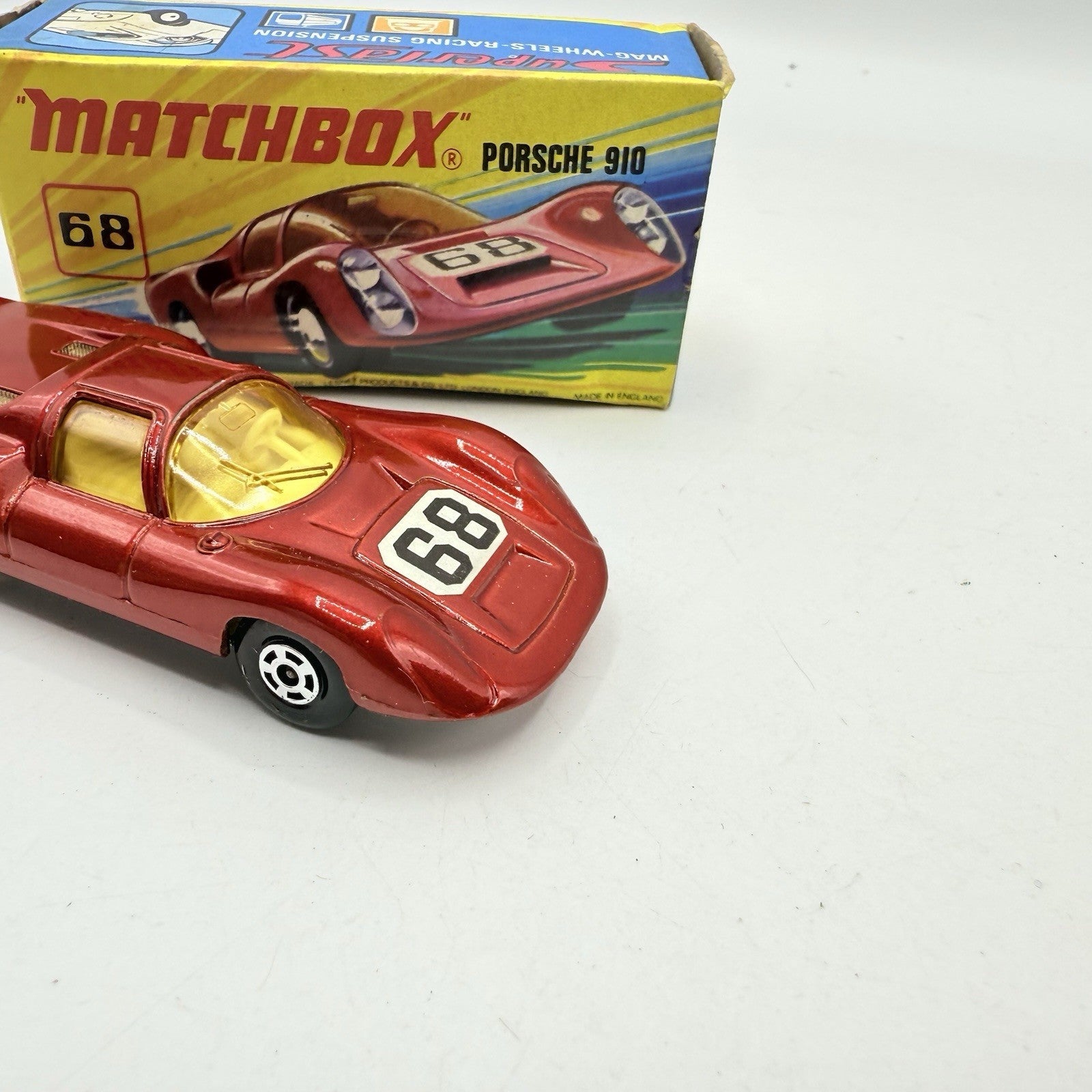 Matchbox Superfast 68 Porsche 910 With 68 Label Very Close To Mint - Magic Matchbox