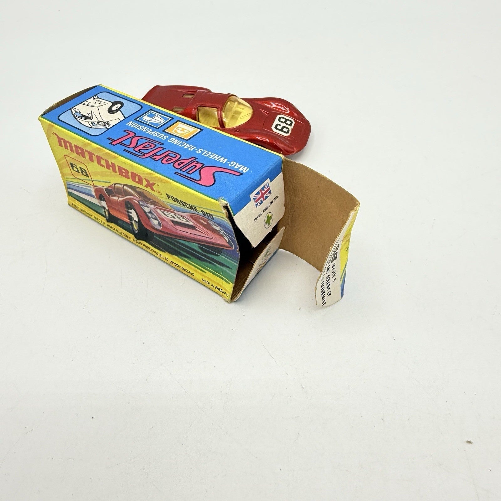 Matchbox Superfast 68 Porsche 910 With 68 Label Very Close To Mint - Magic Matchbox