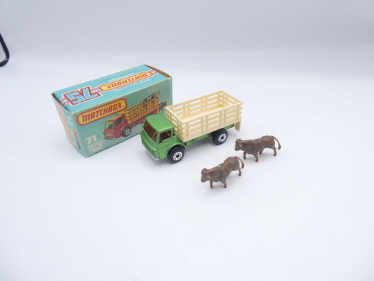 Matchbox Superfast 71 Cattle Truck Pale Green & Brown Cattle - Magic Matchbox